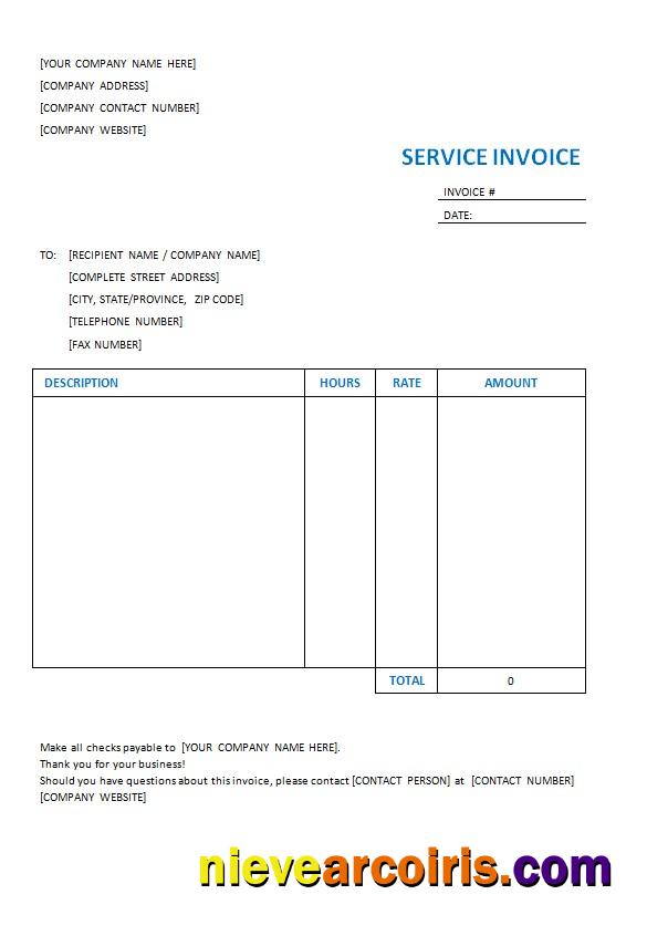 Free Service Invoice